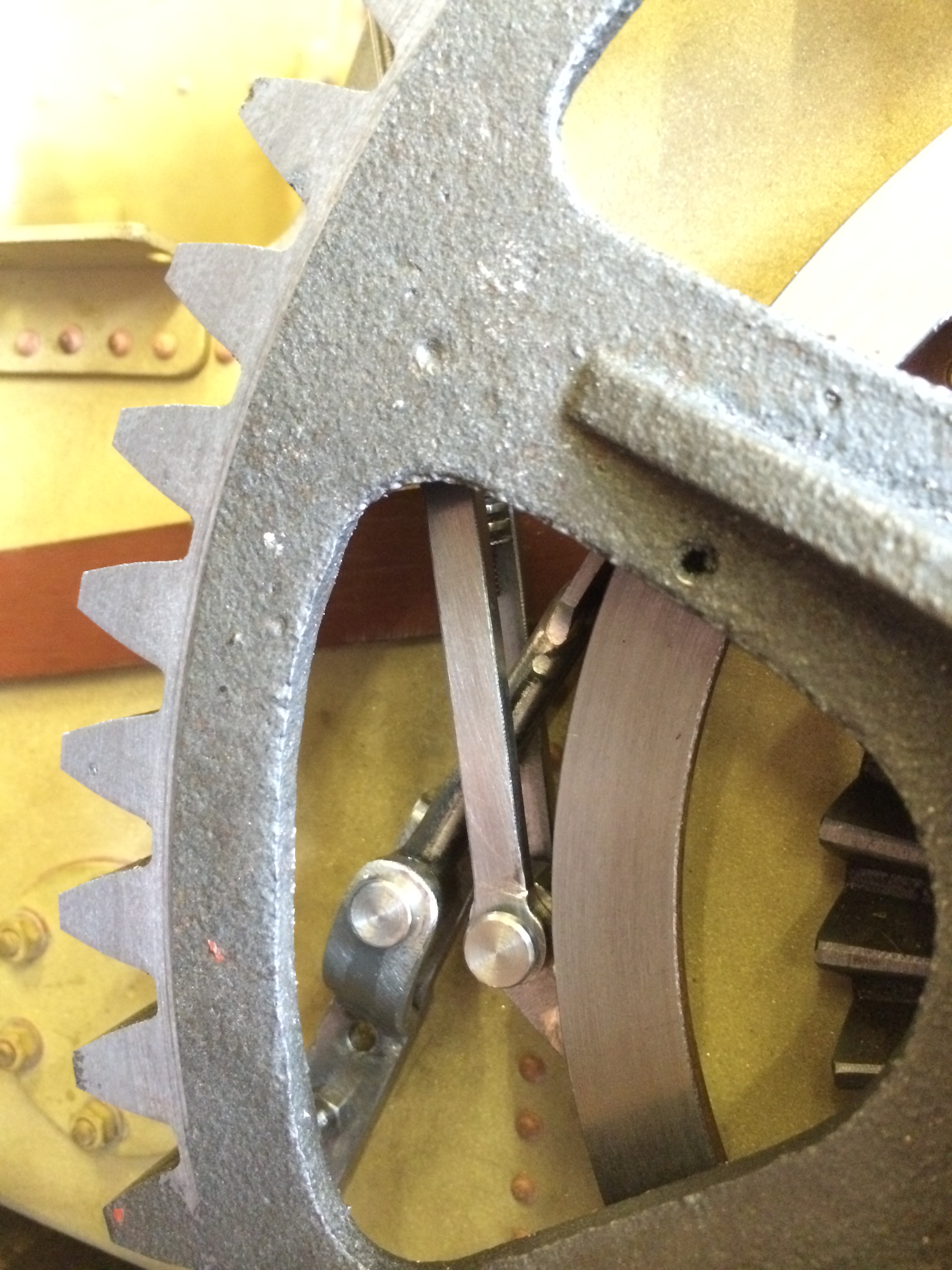 test 2 inch scale MJ Fowler A7 brake strap mechanism detail