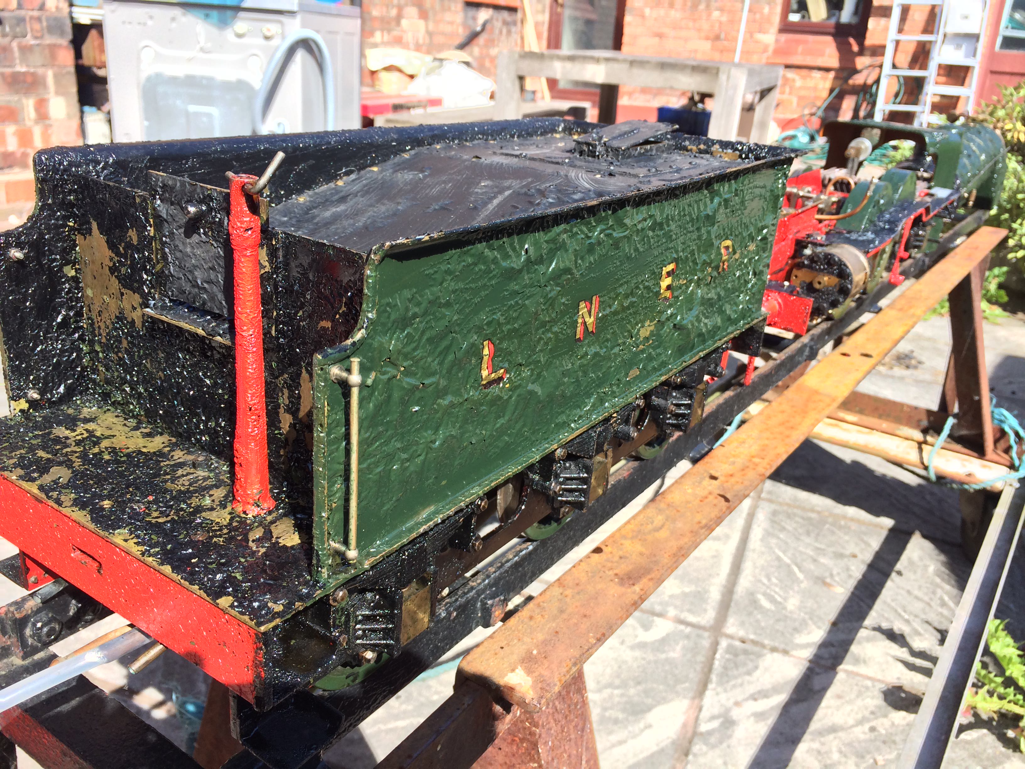 test LBSC Maisie LNER Atlantic live steam locomotive for sale tender paint stripped