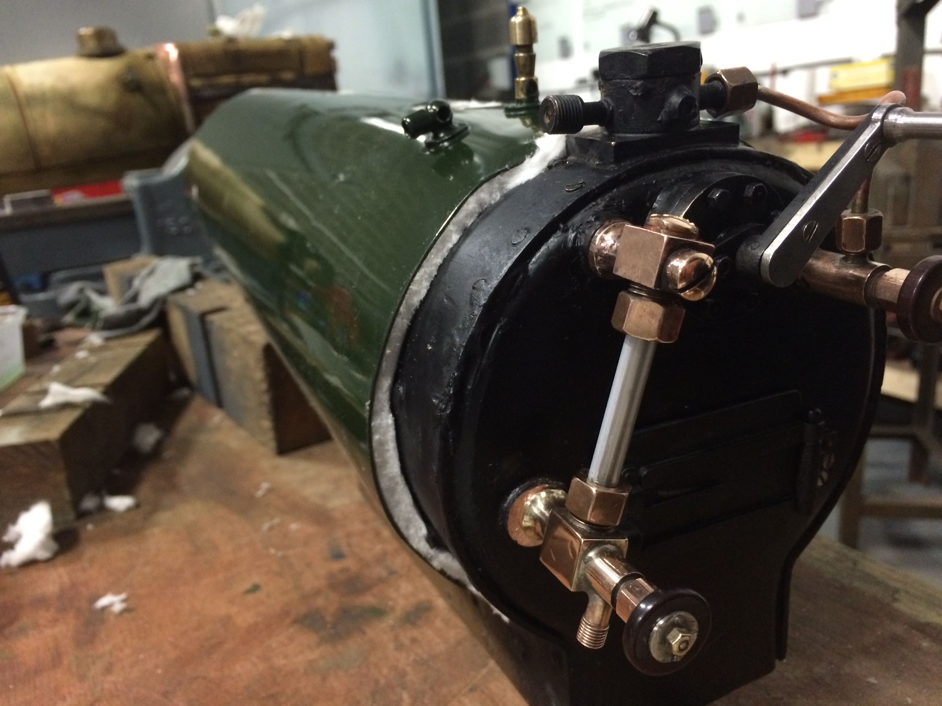 test 3 and a half inch gauge Live Steam King Arthur cladding on the boiler