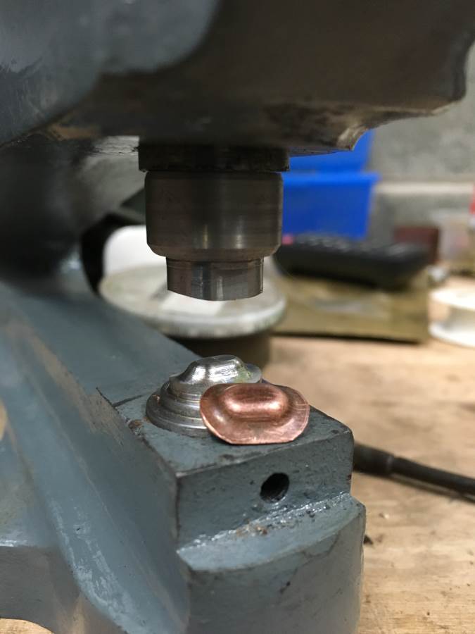 test 3 half inch gauge LMS Jubilee rebuild inspection cover press