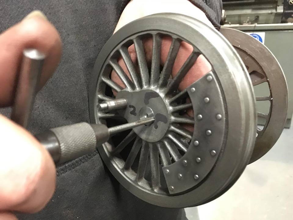 test 3 half inch gauge LMS Jubilee rebuild wheel pinning